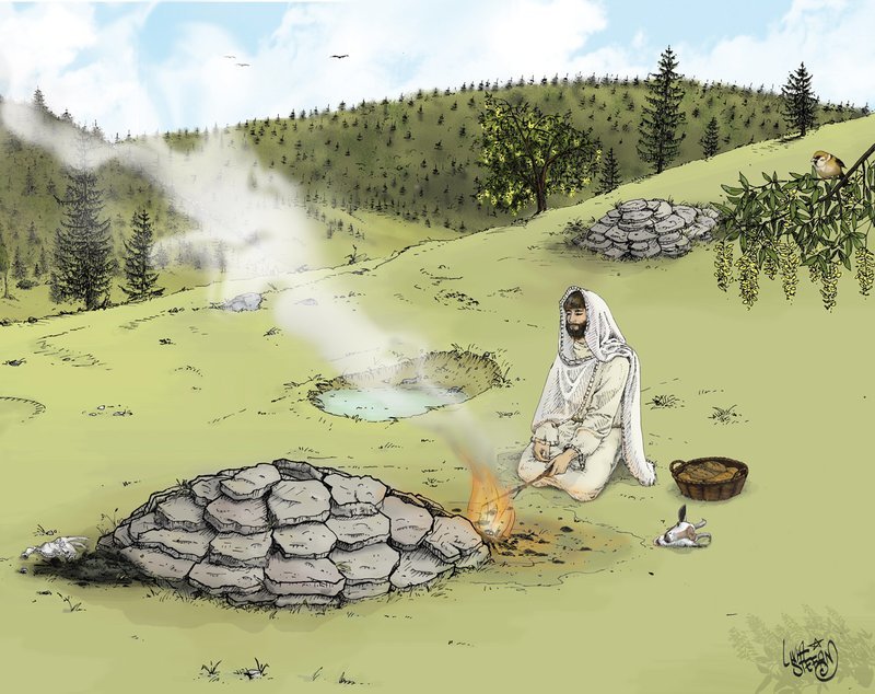 St. Ulrich - Col de Flam: Rekonstruktion der Kultstätte aufgrund der Grabungsdaten (Foto: Fotoarchiv des Amtes für Bodendenkmäler der Autonomen Provinz Bozen) St. Ulrich - Col de Flam: Rekonstruktion der Kultstätte aufgrund der Grabungsdaten (Foto: Fotoarchiv des Amtes für Bodendenkmäler der Autonomen Provinz Bozen)